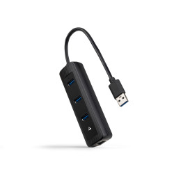 Nanocable 10.16.4604 Hub USB-A 3.0 a 3xUSB-A 3.0 + RJ45, USB-A/M- USB-A/M-RJ45/H, Negro, 15 cm, Alámbrico, USB 3.2 Gen 1 (3.1