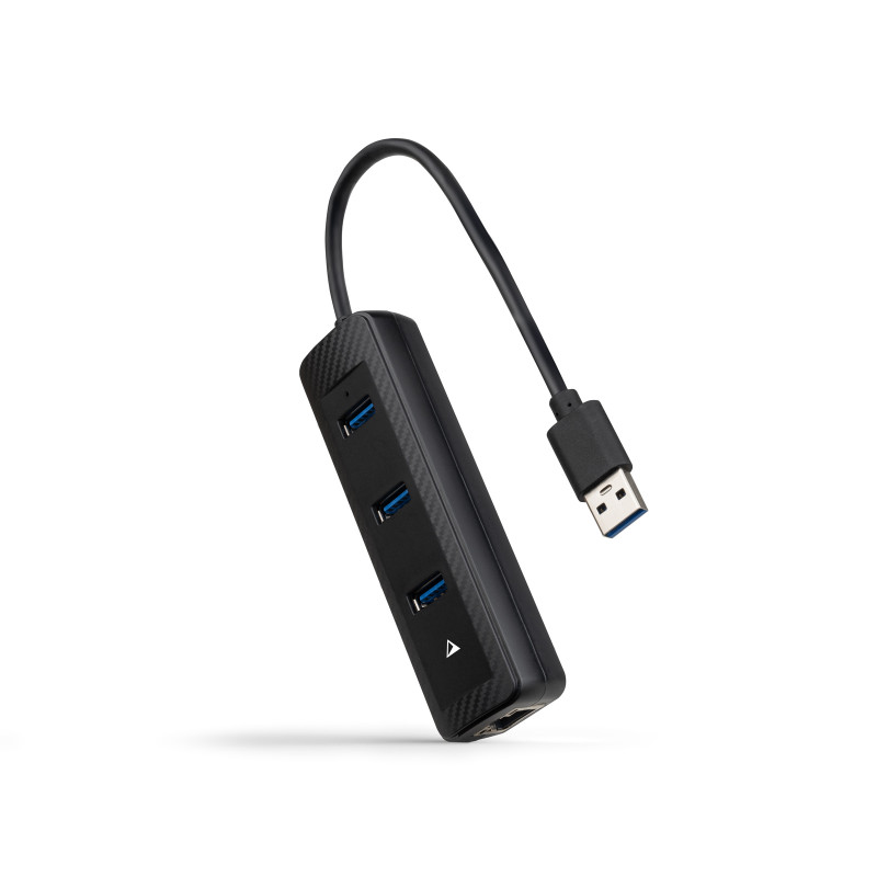 Nanocable 10.16.4604 Hub USB-A 3.0 a 3xUSB-A 3.0 + RJ45, USB-A/M- USB-A/M-RJ45/H, Negro, 15 cm, Alámbrico, USB 3.2 Gen 1 (3.1