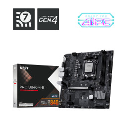 MSI PRO B840M-B PRO B840M-B, AMD, Zócalo AM5, AMD Ryzen 7000 Series, AMD Ryzen 8000 Series, AMD Ryzen 9000 Series, Zócalo