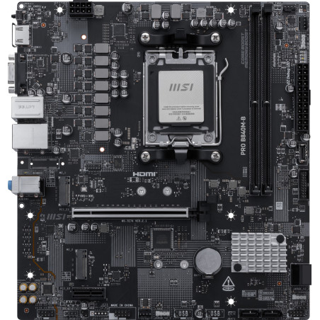 MSI PRO B840M-B PRO B840M-B, AMD, Zócalo AM5, AMD Ryzen 7000 Series, AMD Ryzen 8000 Series, AMD Ryzen 9000 Series, Zócalo