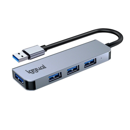 iggual IGG319246 Hub USB-A 3.0 x 4 puertos USB-A 3.0, USB 3.2 Gen 1 (3.1 Gen 1) Type-C, USB 3.2 Gen 1 (3.1 Gen 1) Type-A, 5000