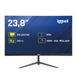 iggual IGG319413 Monitor 24" IPS 1ms FHD 120Hz VGA HDMI Slim, 60,5 cm (23.8"), 1920 x 1080 Pixeles, Full HD, LED, 1 ms, Negro