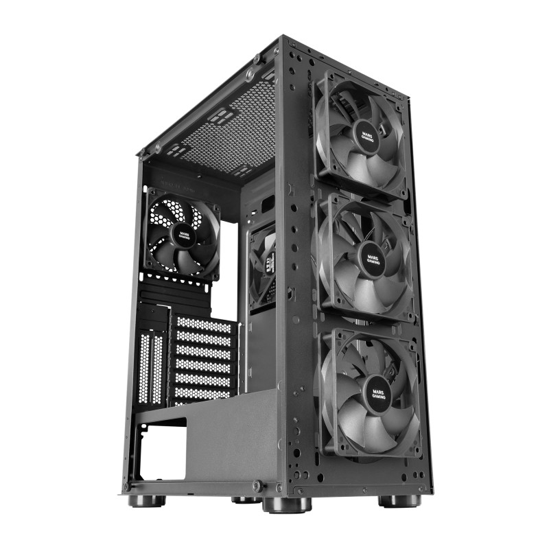 Mars Gaming MCPRO2 MC-PRO2, Torre Profesional E-ATX, Sistema CPU Freezer, 5 Ventiladores Ultra-silenciosos y Frontal