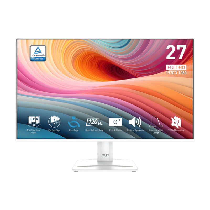 MSI PRO_MP275W_E2 Pro MP275W E2, 68,6 cm (27"), 1920 x 1080 Pixeles, Full HD, LED, 4 ms, Blanco