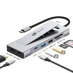 Leotec LEDS07 Docking Station 8 en 1 con ranura M.2 para SSD, Acoplamiento, USB 3.2 Gen 2 (3.1 Gen 2) Type-C, MicroSD 2