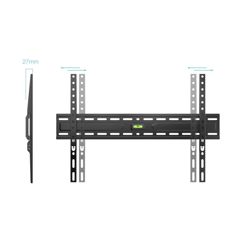 TooQ LP1050F-B Soporte Fijo de pared para pantallas 37"- 86", Negro, 94 cm (37"), 2,18 m (86"), 50 x 50 mm, 600 x 400 mm,
