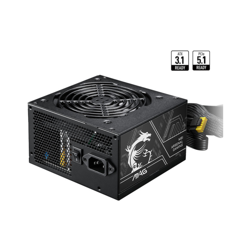 MSI MAG A750BN PCIE5 II MAG A750BN PCIE5 II, 750 W, 100 - 240 V, 50/60 Hz, Activo, 120 W, 750 W