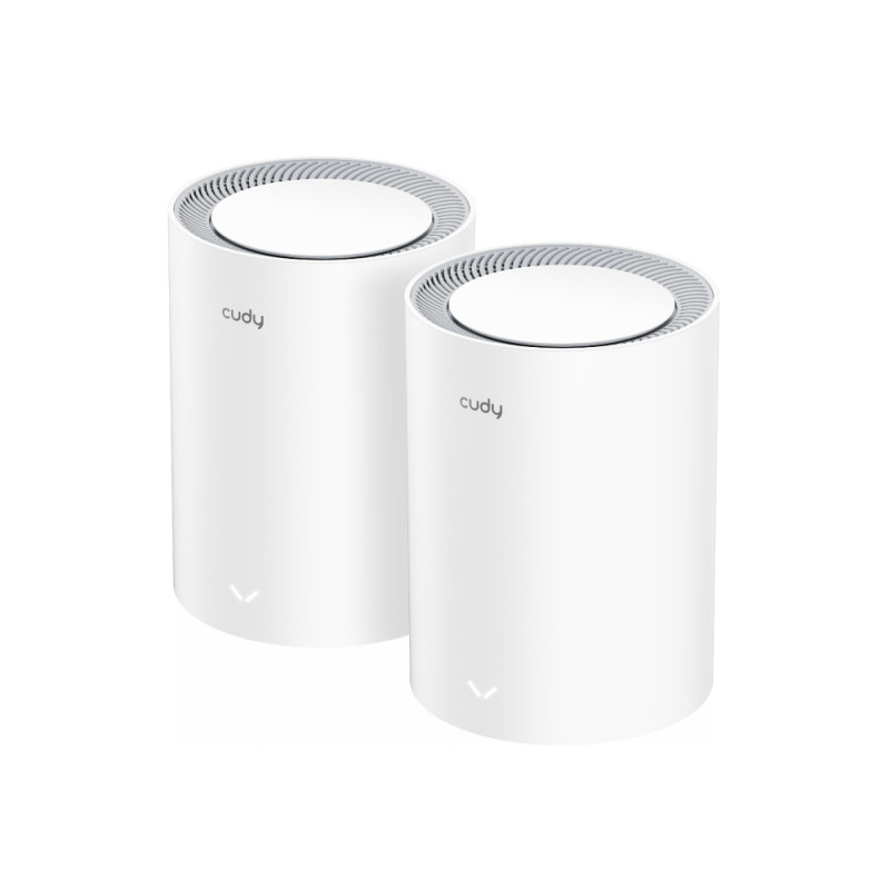 Cudy M3000 2-PACK M3000 2-PACK, Gris, Blanco, Interno, Sistema de malla, Omni-direccional, 399,4 m², Doble banda (2,4 GHz / 5