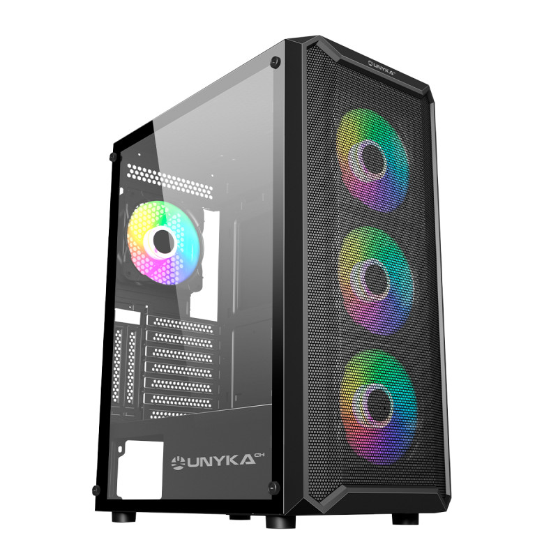 UNYKAch UK511208 ATX Armor 3GEN USB Type C 3.1, Torre, PC, Negro, ATX, ITX, micro ATX, ABS, Metal, Juego