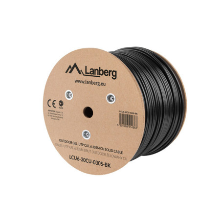 Lanberg LCU6-30CU-0305-BK LCU6-30CU-0305-BK, 305 m, Cat6, U/UTP (UTP), Negro