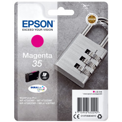 Epson C13T35834010 Padlock Tinta magenta 35 DURABrite Ultra Candado, Rendimiento estándar, Magenta, Tinta a base de pigmentos,