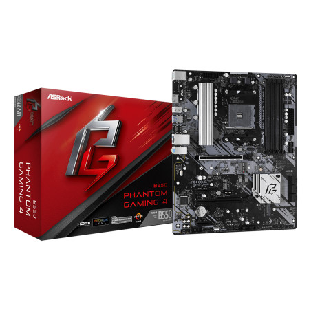 Asrock 90-MXBCY0-A0UAYZ B550 Phantom Gaming 4, AMD, Zócalo AM4, AMD Ryzen 3000 Series, DDR4-SDRAM, 128 GB, DIMM