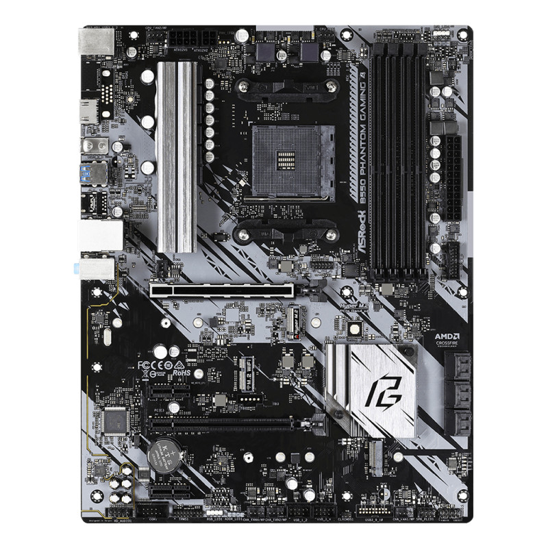 Asrock 90-MXBCY0-A0UAYZ B550 Phantom Gaming 4, AMD, Zócalo AM4, AMD Ryzen 3000 Series, DDR4-SDRAM, 128 GB, DIMM