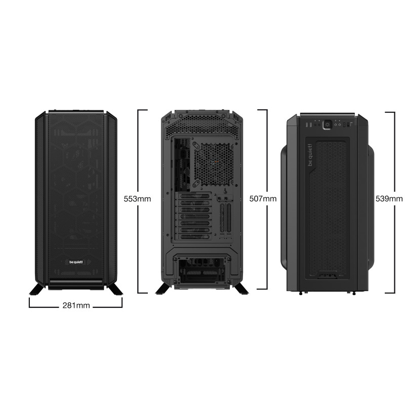 be quiet! BG039 Silent Base 802 Black, Midi Tower, PC, Negro, ATX, EATX, micro ATX, Mini-ITX, Acrilonitrilo butadieno estireno