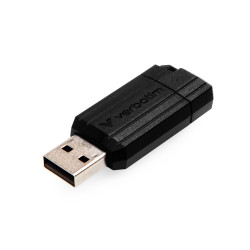 Verbatim 49064 PinStripe - Unidad USB de 32 GB - Negro, 32 GB, USB tipo A, 2.0, 10 MB/s, Deslizar, Negro