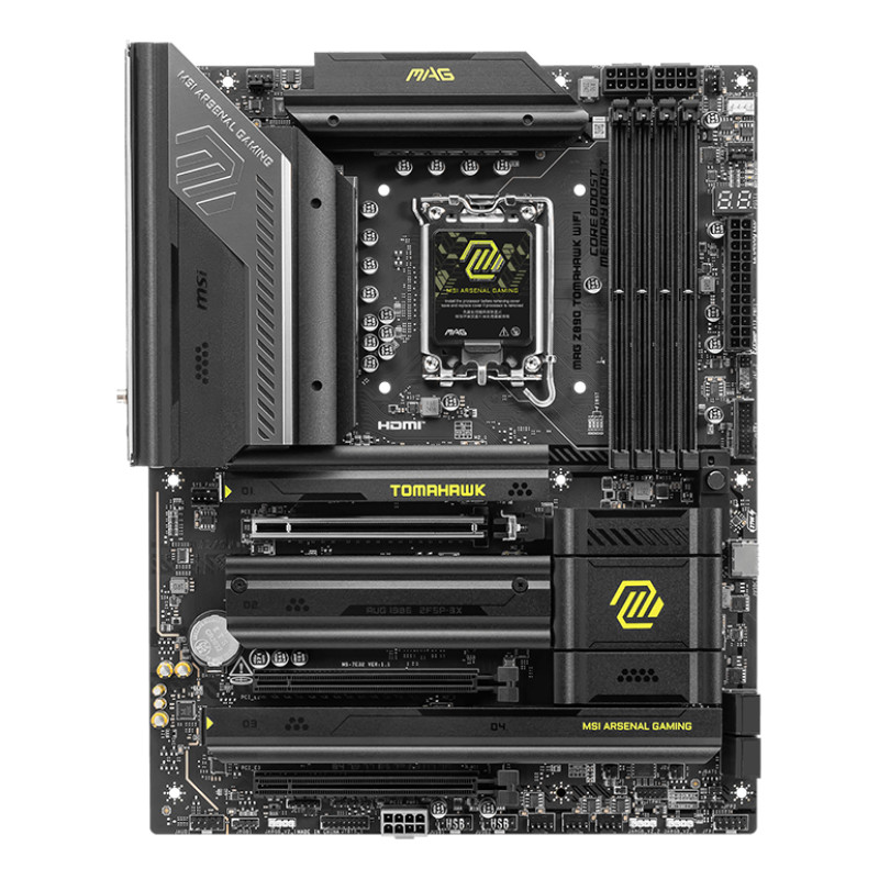 MSI MAG Z890 TOMAHAWK WIFI MAG Z890 TOMAHAWK WIFI, Intel, LGA 1851 (Socket V1), Intel Core Ultra (Series 2), LGA 1851, 256 GB,