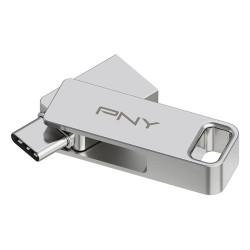 PNY P-FDI128DULINKTYC-GE DUO LINK, 128 GB, USB Type-A / USB Type-C, 3.2 Gen 1 (3.1 Gen 1), 200 MB/s, Girar, Acero inoxidable