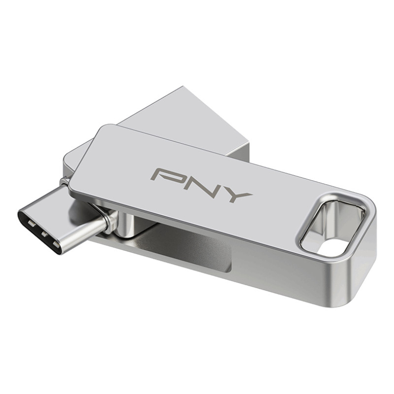 PNY P-FDI128DULINKTYC-GE DUO LINK, 128 GB, USB Type-A / USB Type-C, 3.2 Gen 1 (3.1 Gen 1), 200 MB/s, Girar, Acero inoxidable