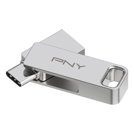 PNY P-FDI128DULINKTYC-GE DUO LINK, 128 GB, USB Type-A / USB Type-C, 3.2 Gen 1 (3.1 Gen 1), 200 MB/s, Girar, Acero inoxidable