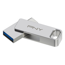 PNY P-FDI128DULINKTYC-GE DUO LINK, 128 GB, USB Type-A / USB Type-C, 3.2 Gen 1 (3.1 Gen 1), 200 MB/s, Girar, Acero inoxidable 2