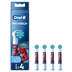 Oral-B 8006540805374 Kids Pro Kids3+, 4 pieza(s), Multicolor, Blanco, Hombre Araña, 3 año(s), Blister
