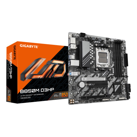 GIGABYTE B850M D3HP B850M D3HP Placa Base - Procesadores AMD Ryzen Serie 9000, 5+2+2 fases VRM digitales, hasta 8200MHz DDR5
