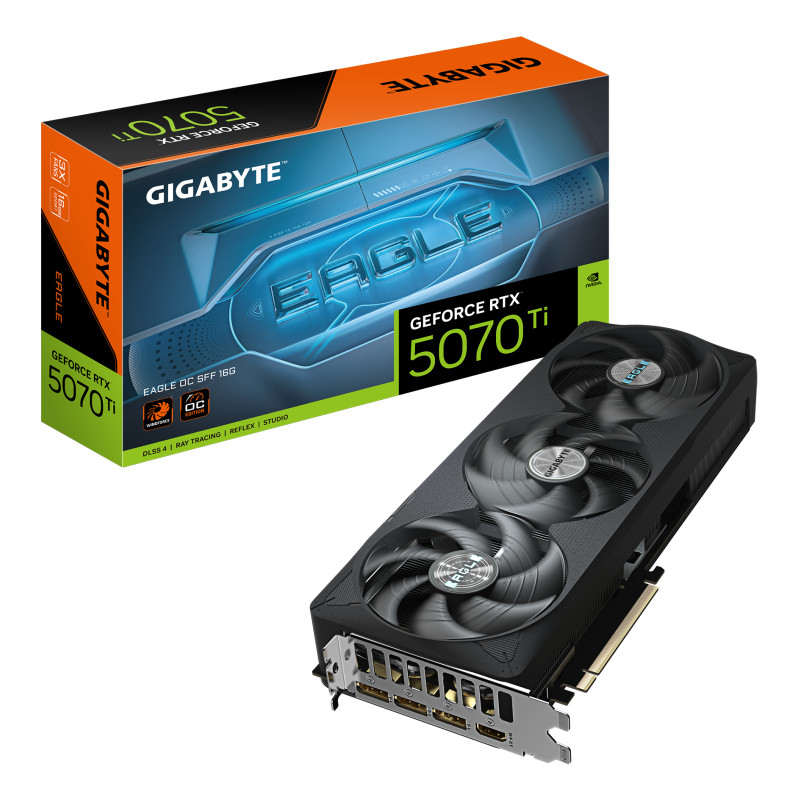 GIGABYTE GV-N507TEAGLE OC-16GD GeForce RTX 5070 Ti EAGLE OC SFF 16G Tarjeta Gráfica - 16GB GDDR7, 256 bits, PCI-E 5.0, 2542