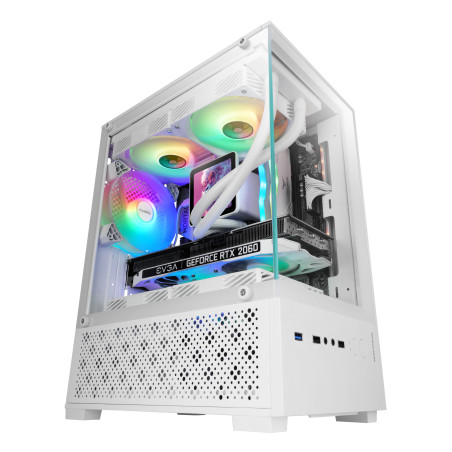 Mars Gaming MCSE2W MC-SE2W, Mini Tower, PC, Blanco, micro ATX, Mini-ITX, Juego, Multi