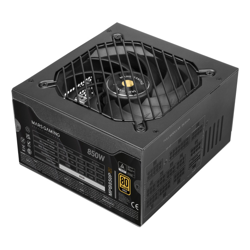 Mars Gaming MPB850PSI MPB850PSI, 850 W, 200 - 240 V, 47 - 63 Hz, 8 A, Activo, 120 W