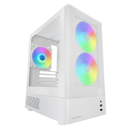 Mars Gaming MCONYXW MC-ONYXW, Mini Tower, PC, Blanco, micro ATX, Mini-ITX, Metal, Vidrio templado, Juego