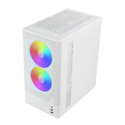 Mars Gaming MCONYXW MC-ONYXW, Mini Tower, PC, Blanco, micro ATX, Mini-ITX, Metal, Vidrio templado, Juego 2