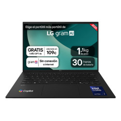 LG 14ZD90T-G.AX88B Gram 14ZD90T-G.AX88B, Intel Core Ultra 7, 5,1 GHz, 35,6 cm (14"), 1920 x 1200 Pixeles, 32 GB, 1 TB