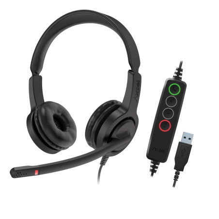 Axtel AXH-V28UCD VOICE UC28 stereo USB-A, Alámbrico, Oficina/Centro de llamadas, 20 - 20000 Hz, 130 g, Auriculares, Negro