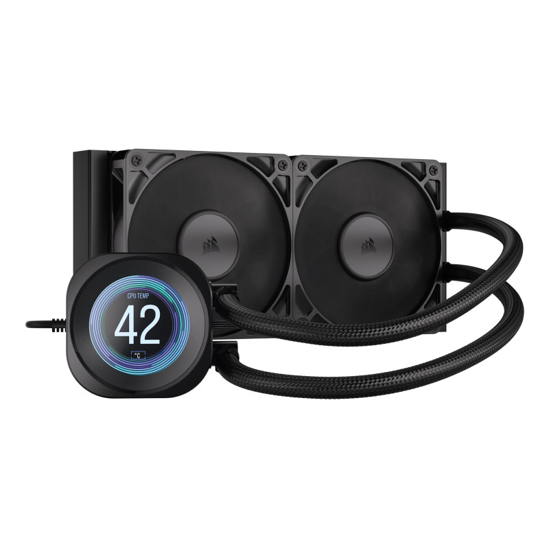 Corsair CW-9061031-WW Nautilus 240 RS LCD, Sistema de refrigeración líquida todo en uno, 12 cm, 420 RPM, 2100 RPM, Negro