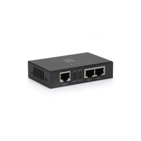 LevelOne POR-0103 Repetidor PoE, 2 PoE Outputs, Repetidor de red, 100 m, 10/100Base-T(X), IEEE 802.3, IEEE 802.3af, IEEE