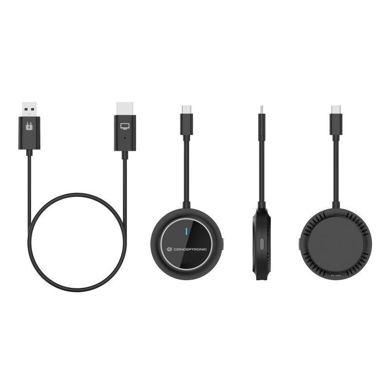 Conceptronic ATHERIC01B ATHERIC01B, Mochila, HDMI/USB, USB Tipo C, 1920 x 1080 Pixeles, Negro, 30 m