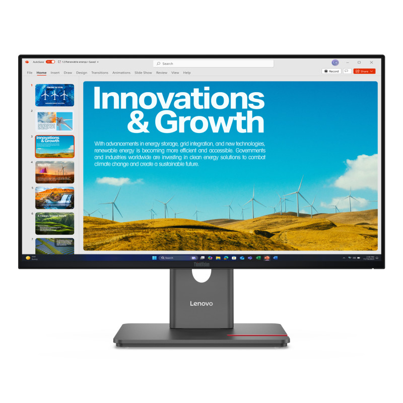 Lenovo 64B1GAT1EU ThinkVision P24QD-40 Monitor, 60,5 cm (23.8"), 2560 x 1440 Pixeles, Quad HD, LCD, 6 ms, Negro