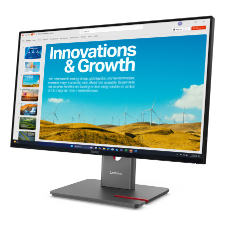 Lenovo 64B1GAT1EU ThinkVision P24QD-40 Monitor, 60,5 cm (23.8"), 2560 x 1440 Pixeles, Quad HD, LCD, 6 ms, Negro