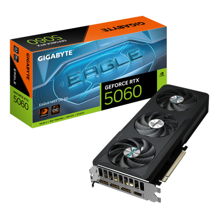 GIGABYTE GV-N5060EAGLEMAX OC-8GD 1.0 GeForce RTX 5060 EAGLE MAX OC 8G Tarjeta Gráfica – 8 GB GDDR7, 128 bits, PCI-E 5.0,