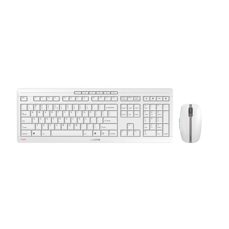 CHERRY JD-8560EU-0 Stream Desktop Recharge, Completo (100%), Inalámbrico, RF inalámbrico, QWERTY, Gris, Ratón incluido