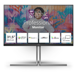 AOC U32U3CV U3 U32U3CV, 80 cm (31.5"), 3840 x 2160 Pixeles, 4K Ultra HD, LCD, 4 ms, Negro