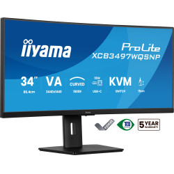 iiyama XCB3497WQSNP-B1 ProLite XCB3497WQSNP-B1, 86,4 cm (34"), 3440 x 1440 Pixeles, UltraWide Quad HD, LED, Negro