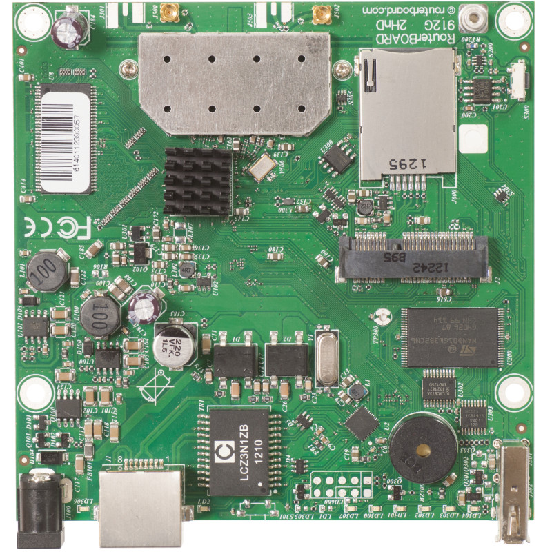 Mikrotik RB912UAG-2HPND RB912UAG-2HPND, Placa base, Enrutador, Banda única (2,4 GHz), Wi-Fi 4 (802.11n), 983,7 Mbit/s, IEEE