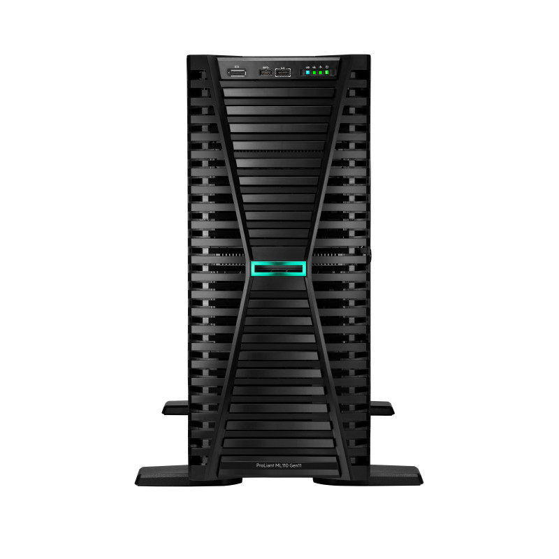 HPE P71659-425 ProLiant ML110 Gen11 4510 12-core 1P 64GB-R MR408i-o 8SFF 2x480GB SSD 2x1000W RPS EU Server, 2,4 GHz, 4510, 64