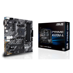 ASUS 90MB17H0-M0EAYC PRIME A520M-A II/CSM, AMD, Zócalo AM4, AMD Ryzen™ 3, AMD Ryzen™ 5, DDR4-SDRAM, 128 GB, DIMM