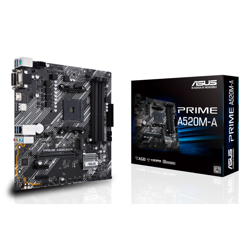 ASUS 90MB17H0-M0EAYC PRIME A520M-A II/CSM, AMD, Zócalo AM4, AMD Ryzen™ 3, AMD Ryzen™ 5, DDR4-SDRAM, 128 GB, DIMM