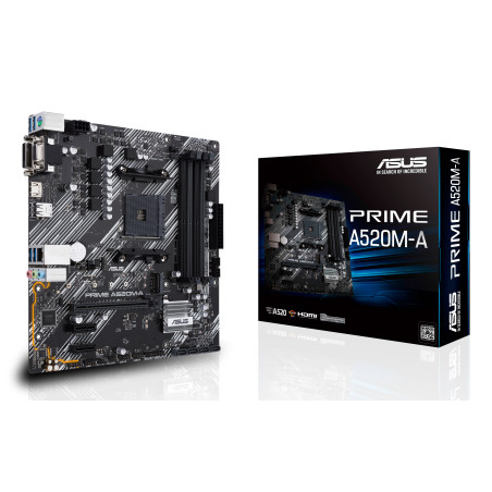 ASUS 90MB17H0-M0EAYC PRIME A520M-A II/CSM, AMD, Zócalo AM4, AMD Ryzen™ 3, AMD Ryzen™ 5, DDR4-SDRAM, 128 GB, DIMM