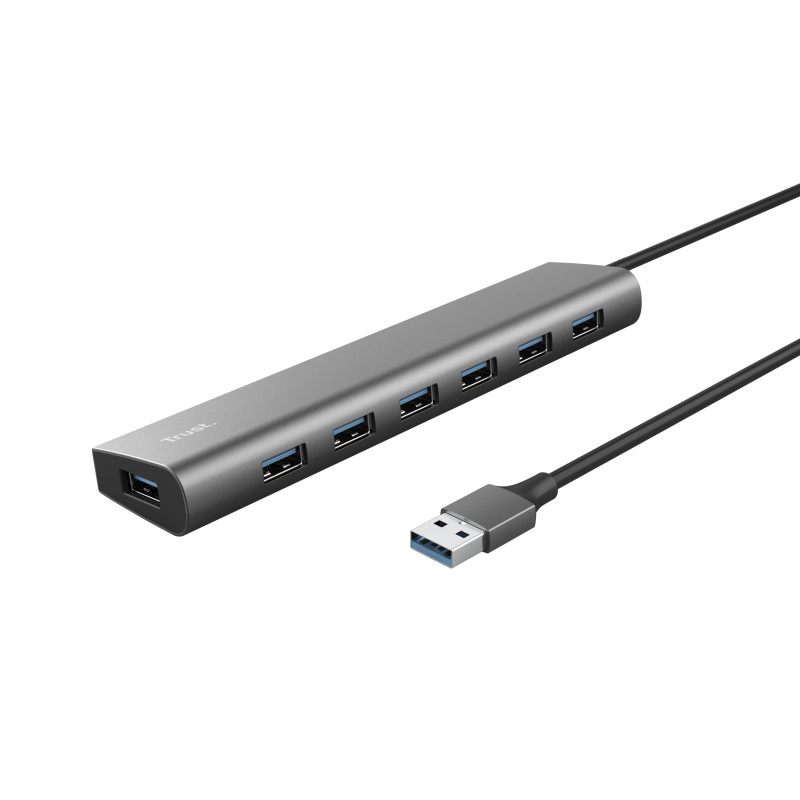 Trust 24967 Halyx, USB 3.2 Gen 1 (3.1 Gen 1) Type-A, USB 2.0, USB 3.2 Gen 1 (3.1 Gen 1) Type-A, 5000 Mbit/s, Plata,