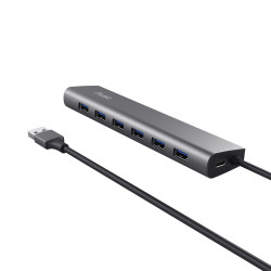 Trust 24967 Halyx, USB 3.2 Gen 1 (3.1 Gen 1) Type-A, USB 2.0, USB 3.2 Gen 1 (3.1 Gen 1) Type-A, 5000 Mbit/s, Plata, 2