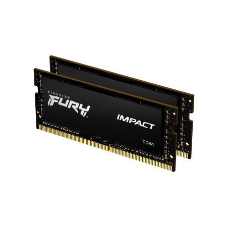 Kingston Technology KF432S20IBK2/64 FURY 64GB 3200MT/s DDR4 CL20 SODIMM (Kit of 2) Impact, 64 GB, 2 x 32 GB, DDR4, 260-pin